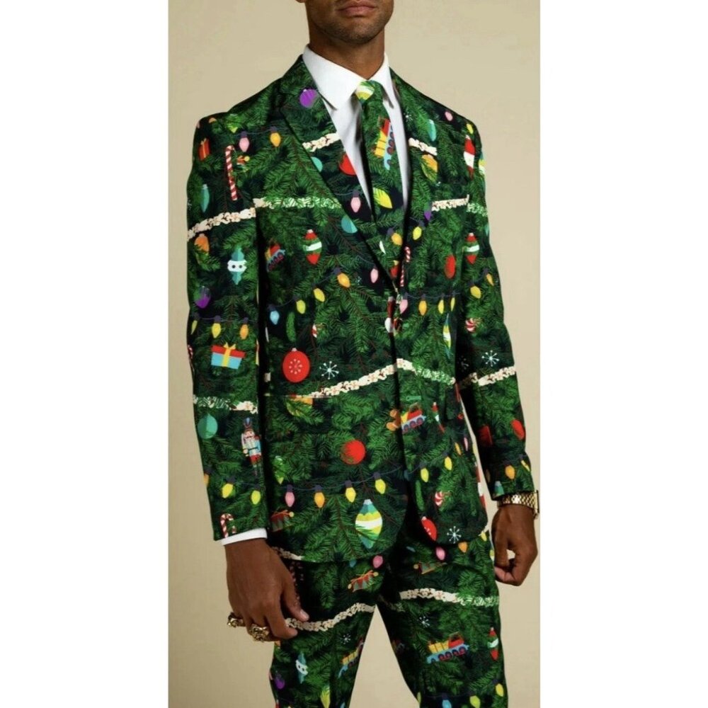 SHINESTY Christmas Tree Camo Pants Green Holiday‎ Festive Party Sz 30/32 EUC